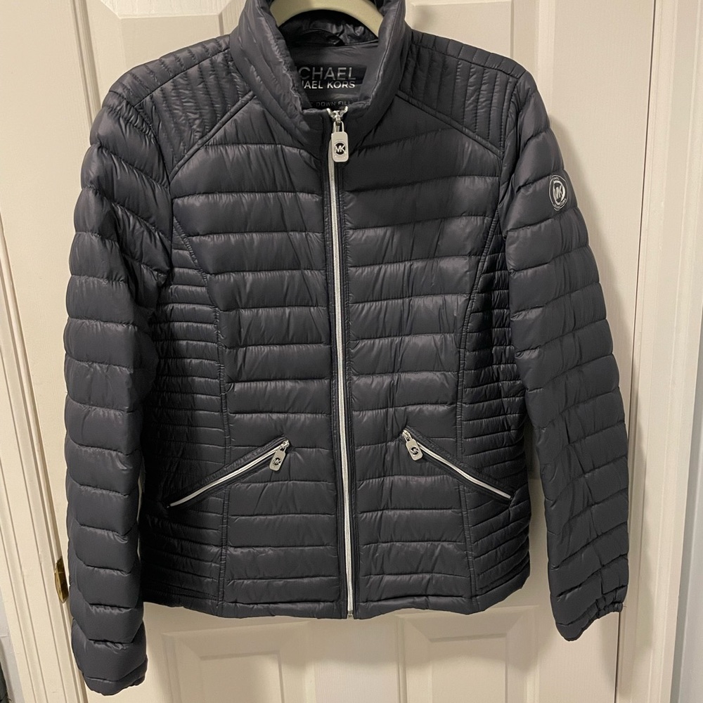 Michael Kors Packable Down Fill grey coat size Medium